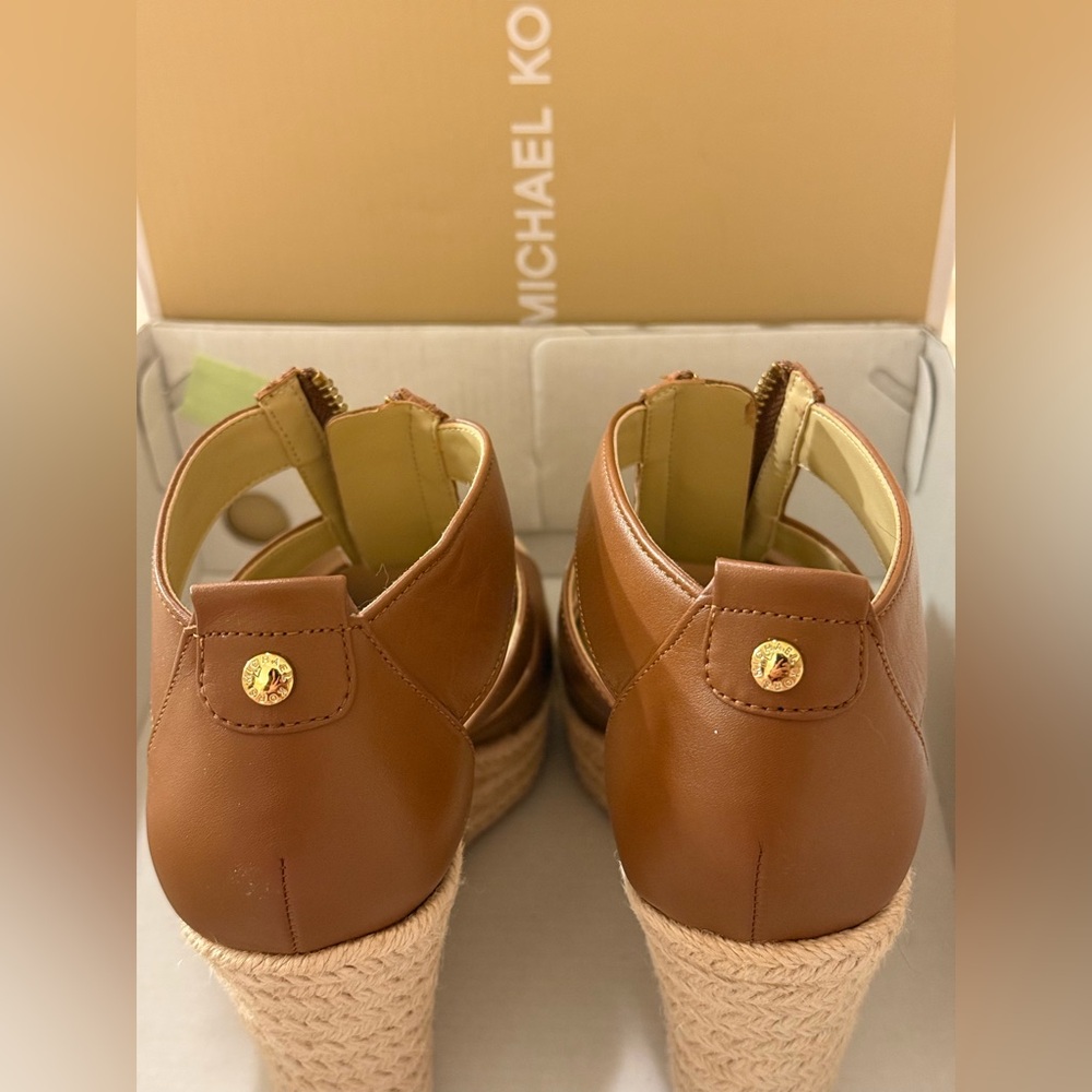 MICHAEL KORS DAMITA Wedge Sandal Brown Size 7 New in Box final price - Picture 6 of 6